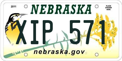 NE license plate XIP571