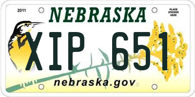 NE license plate XIP651