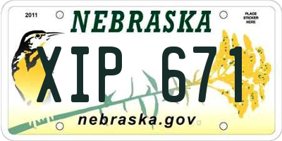 NE license plate XIP671