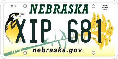 NE license plate XIP681