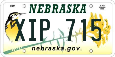 NE license plate XIP715