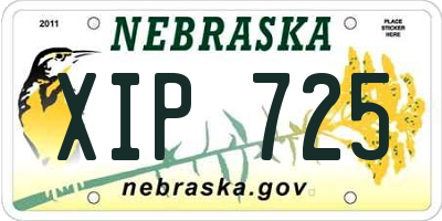 NE license plate XIP725