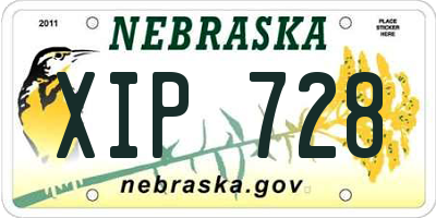 NE license plate XIP728