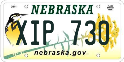 NE license plate XIP730
