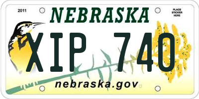 NE license plate XIP740