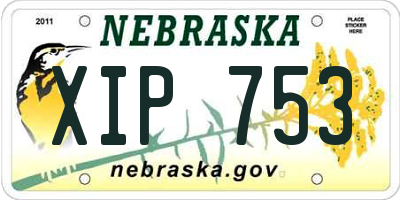 NE license plate XIP753