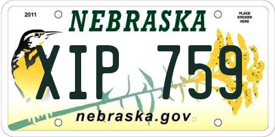 NE license plate XIP759