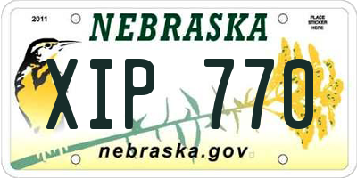 NE license plate XIP770