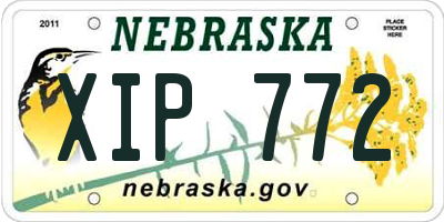 NE license plate XIP772