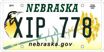 NE license plate XIP778