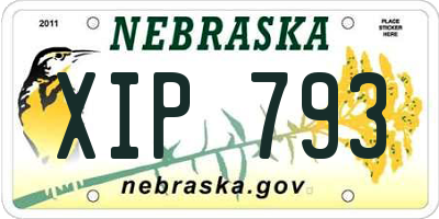 NE license plate XIP793