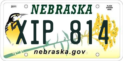 NE license plate XIP814