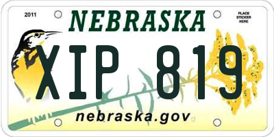 NE license plate XIP819