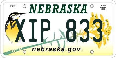 NE license plate XIP833