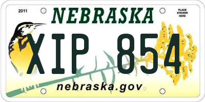NE license plate XIP854