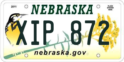 NE license plate XIP872