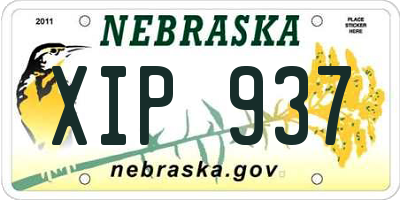 NE license plate XIP937