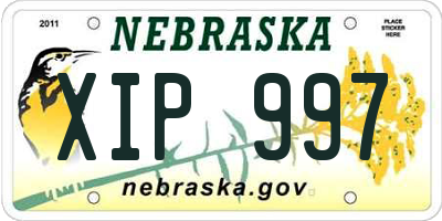NE license plate XIP997