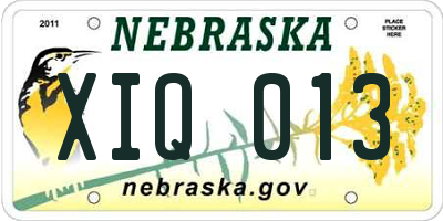 NE license plate XIQ013