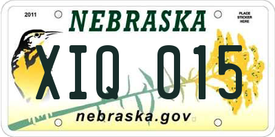 NE license plate XIQ015