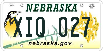NE license plate XIQ027