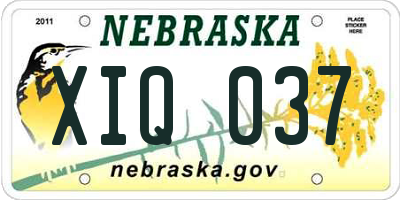 NE license plate XIQ037