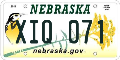 NE license plate XIQ071