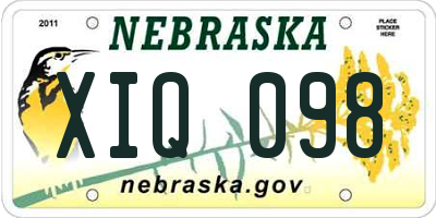 NE license plate XIQ098