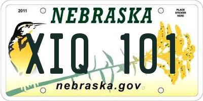 NE license plate XIQ101