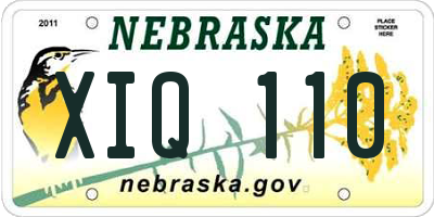 NE license plate XIQ110