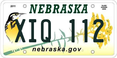 NE license plate XIQ112