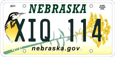 NE license plate XIQ114