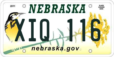 NE license plate XIQ116