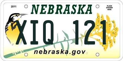 NE license plate XIQ121