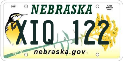 NE license plate XIQ122