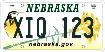 NE license plate XIQ123