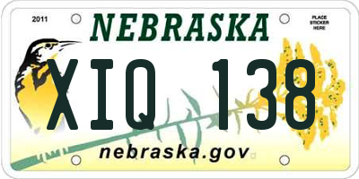 NE license plate XIQ138