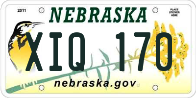 NE license plate XIQ170