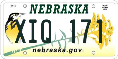 NE license plate XIQ171