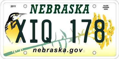 NE license plate XIQ178