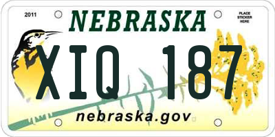 NE license plate XIQ187