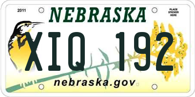 NE license plate XIQ192
