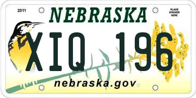 NE license plate XIQ196