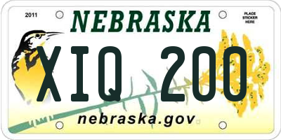 NE license plate XIQ200