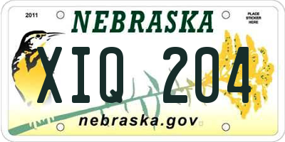 NE license plate XIQ204