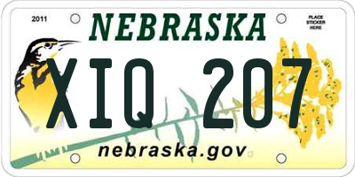 NE license plate XIQ207
