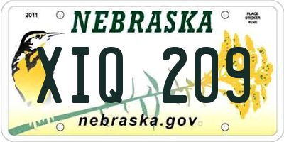 NE license plate XIQ209