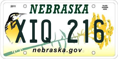 NE license plate XIQ216