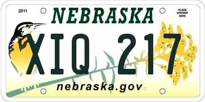 NE license plate XIQ217
