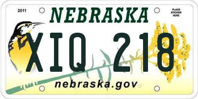 NE license plate XIQ218